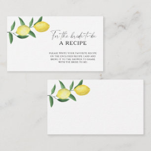 Lemon Citrus - Recipe for the bride to be Enclosure Card