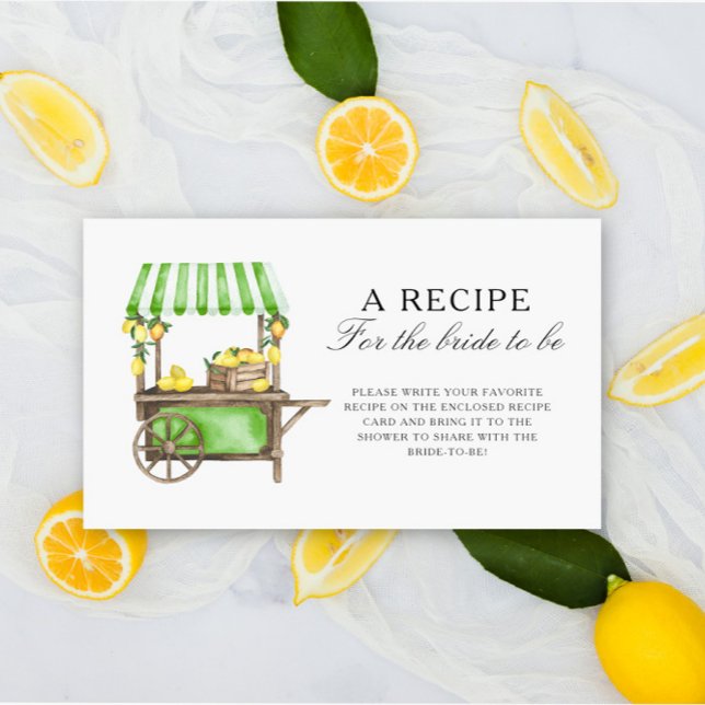 Lemon Citrus - Recipe for the bride to be Enclosure Card (Creator Uploaded)