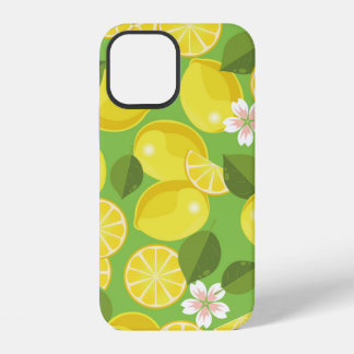 Lemon citrus seamless pattern background iPhone 12 case