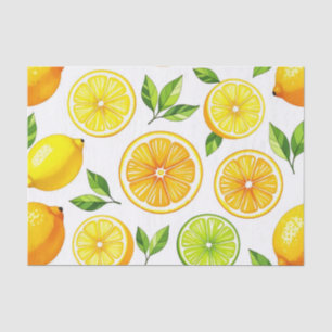 Lemon Citrus Slice Pattern Tissue Paper