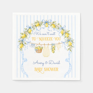 Lemon Citrus Squeeze Baby Shower Boy Clothes Bow Napkin