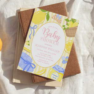 Lemon Citrus Summer Baby Girl Shower Invitation