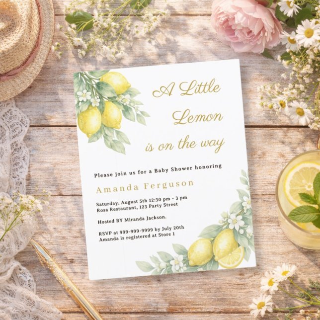 Lemon citrus summer Baby Shower invitation (Creator Uploaded)