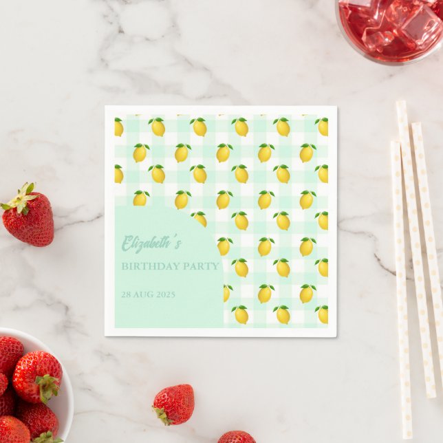 Lemon Citrus Summer Birthday Napkin (Insitu)
