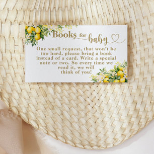 Lemon Citrus Summer Book request Baby Shower Enclosure Card