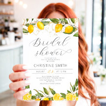 Lemon Citrus Summer Bridal Shower Invitation