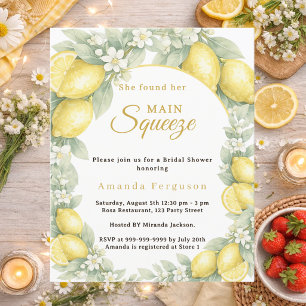 Lemon citrus summer Bridal Shower invitation