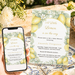 Lemon citrus summer garden Baby Shower Invitation