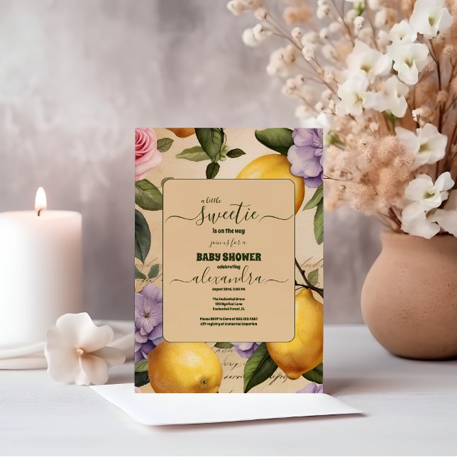 Lemon Citrus Summer gender neutral Baby Shower Invitation (Creator Uploaded)