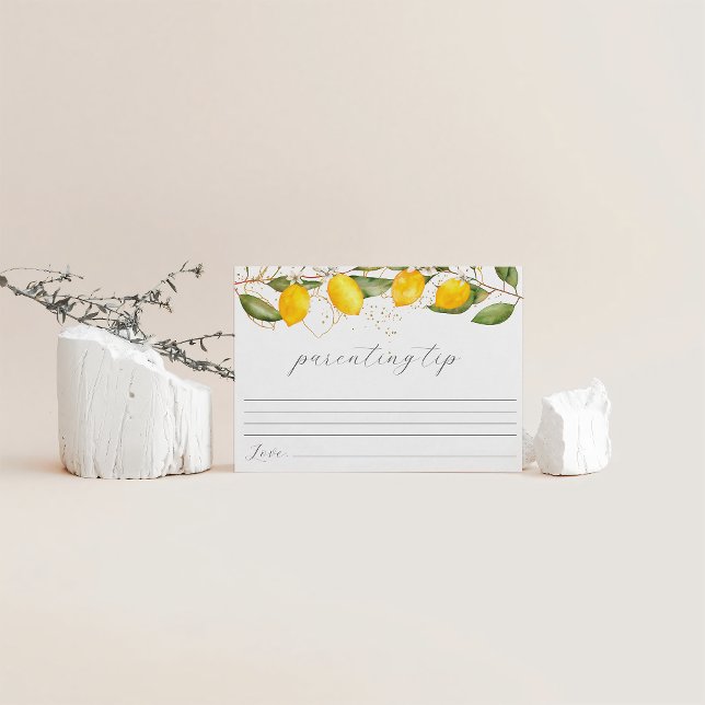 Lemon Citrus Summer Parenting Tip Baby Shower Enclosure Card (Creator Uploaded)