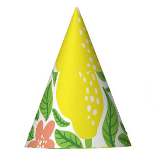 Lemon Citrus Summer Vintage Pattern Party Hat