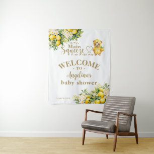 Lemon Citrus Summer welcome Baby Shower Tapestry