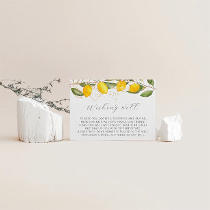 Lemon Citrus Summer Wishing Well Baby Shower Enclosure Card