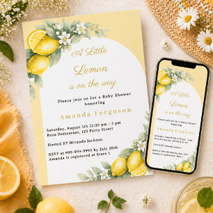 Lemon citrus summer yellow garden Baby Shower Invitation