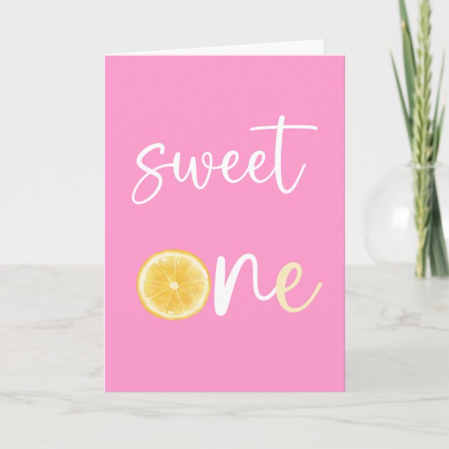 Lemon Citrus Sweet One Happy Birthday Card (Front)