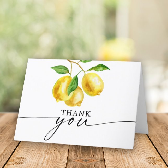 Lemon Citrus Thank You Card (Express your gratitude with our lemon thank you card - a fresh and vibrant way to say thanks!)