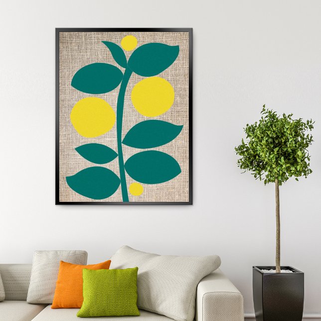 Lemon Citrus Tree Branch Yellow Green Abstract  Poster (Creator Uploaded)
