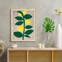 Lemon Citrus Tree II Branch Yellow Green Abstract 