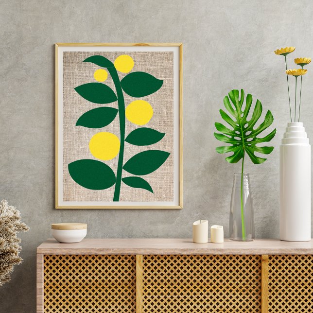 Lemon Citrus Tree II Branch Yellow Green Abstract  Poster (Creator Uploaded)