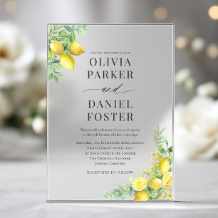 Lemon Citrus Wedding Acrylic Invitations