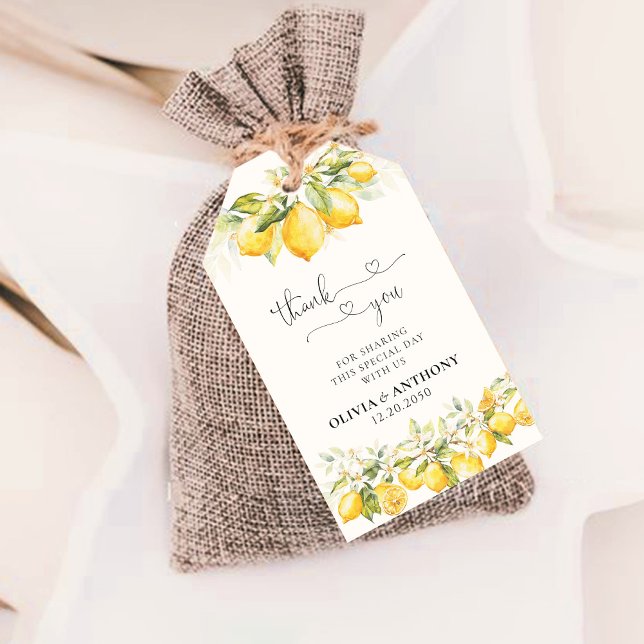 Lemon Citrus Wedding Ceremony Gift Tag (Creator Uploaded)