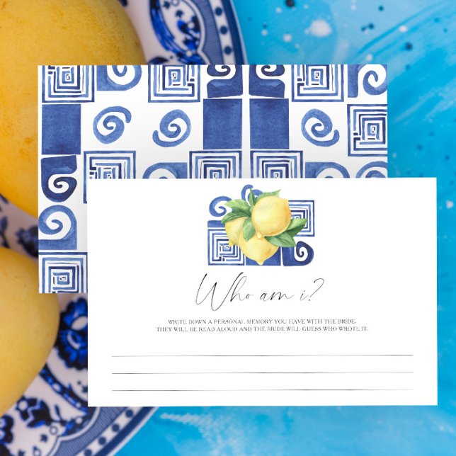 Lemon Citrus - Who am I bridal shower game Stationery (Creator Uploaded)