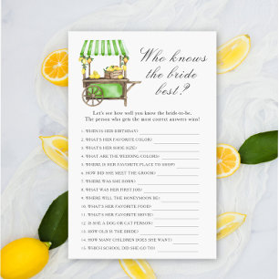 Lemon citrus - Who knows the bride best game