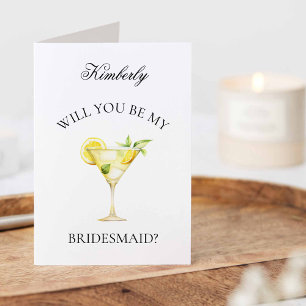 Lemon Cocktail Will you be my Bridesmaid Proposal Announcement