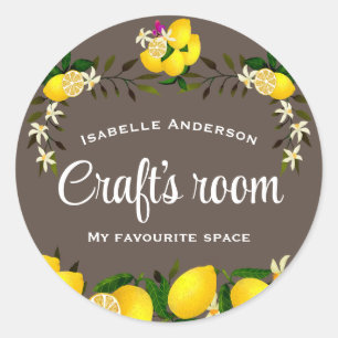 Lemon Craft Brown Classic Round Sticker