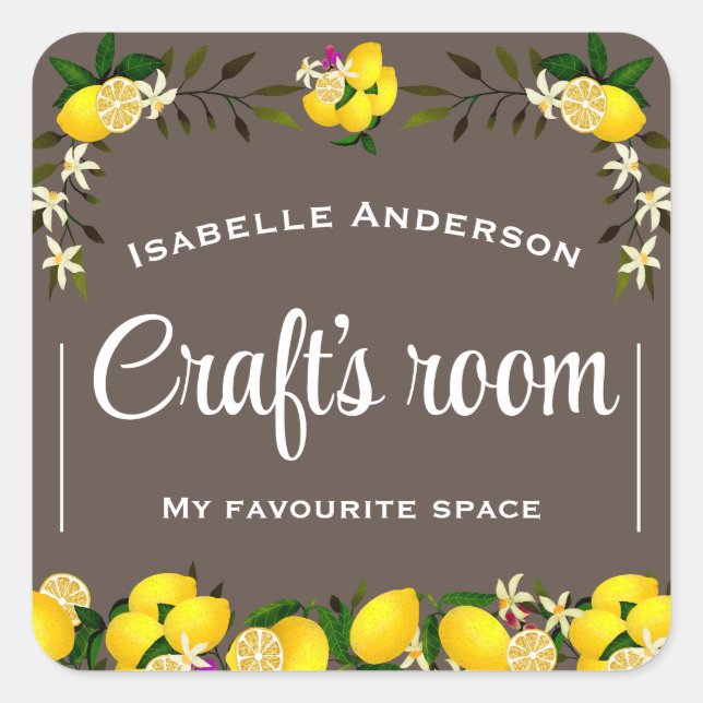 Lemon Craft Brown Square Sticker (Front)