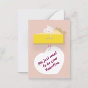 Lemon Creme Pie Valentine Note Card