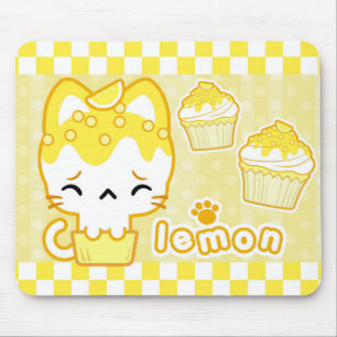Lemon Cupcake Kitty Mousepad