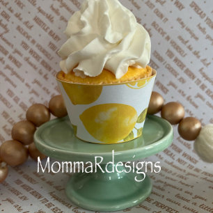 LEMON cupcake wrapper, lemon theme party cupcakes