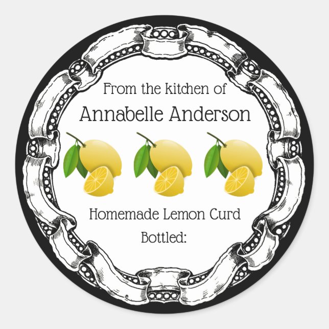 Lemon Curd Label Personalise (Front)