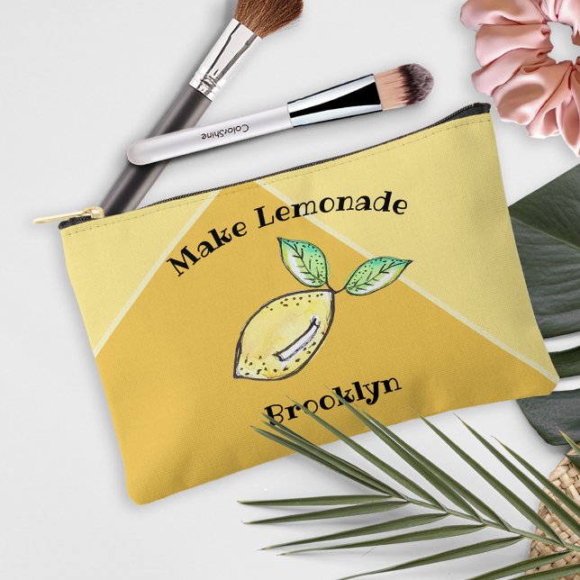 Lemon Cute Name Teen Summer Modern Yellow Accessory Pouch (Creator Uploaded)