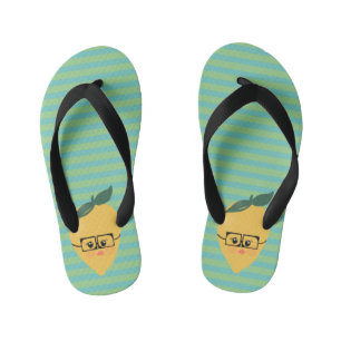 Lemon Cute Striped Pattern Kid's Jandals
