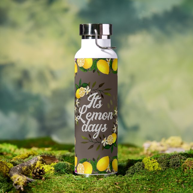Lemon Days Brown Water Bottle (Outdoor)