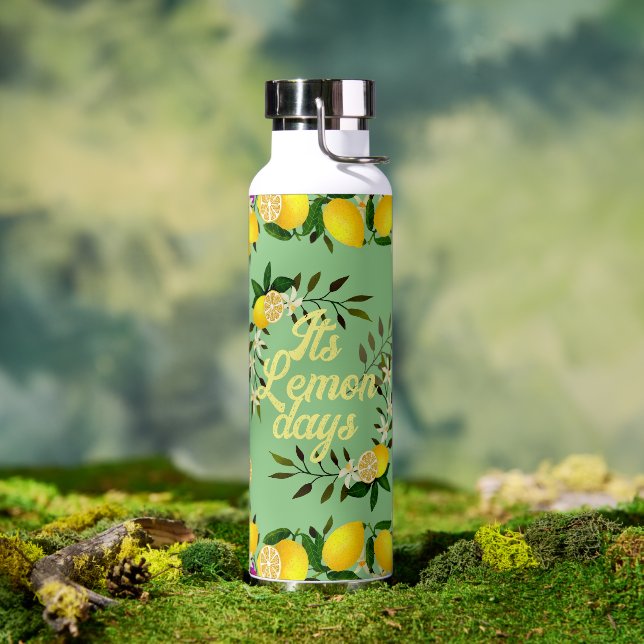Lemon Days Green Water Bottle (Outdoor)