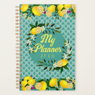 Lemon Days Motif Aqua Planner