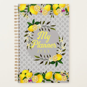 Lemon Days Motif Grey Planner