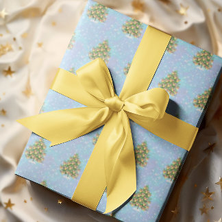 Lemon decorated Christmas Tree Zesty Wrapping Paper