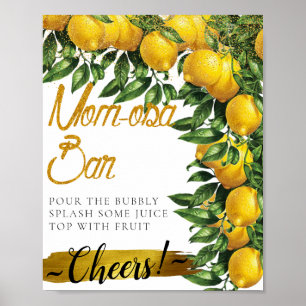 Lemon Decorated Elegant Mimosa Bar Sign