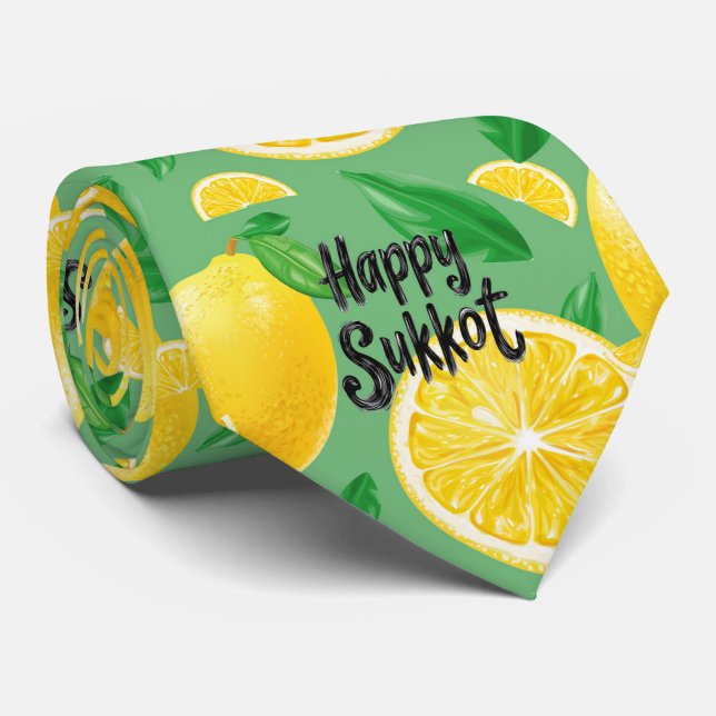Lemon Delight Sukkot Tie (Rolled)