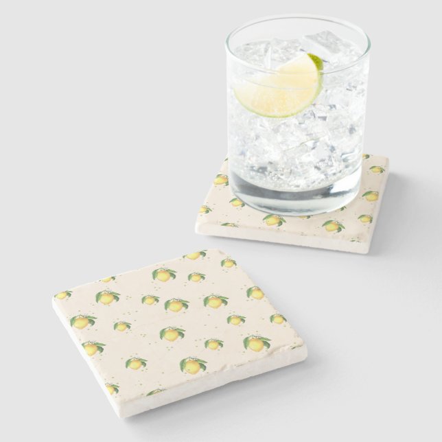 Lemon designs stone coaster (Side)