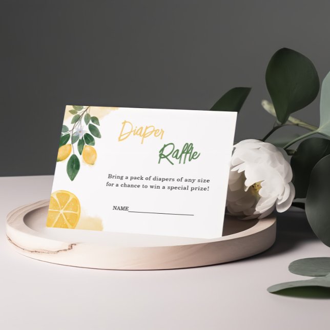 Lemon Diaper Raffle Baby Shower  Enclosure Card (Creator Uploaded)