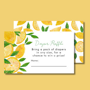 Lemon Diaper Raffle Baby Shower Enclosure Card