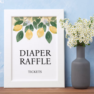Lemon Diaper Raffle Baby Shower SIgn