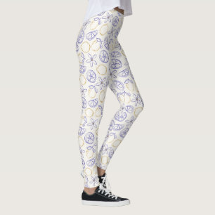 Lemon Doodle Pattern Leggings