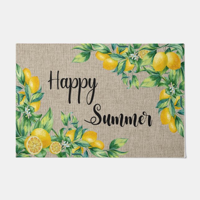 Lemon Doormat, Lemon Lover Mat,Lemonade Gift Doormat (Front)