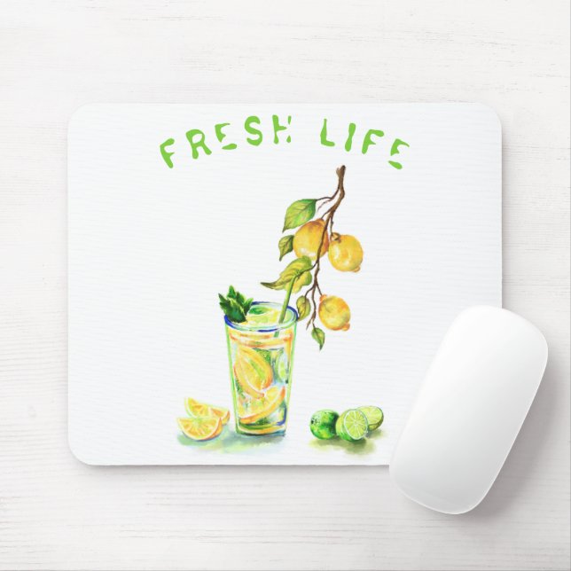 Lemon Drink Mouse Pad (With Mouse)